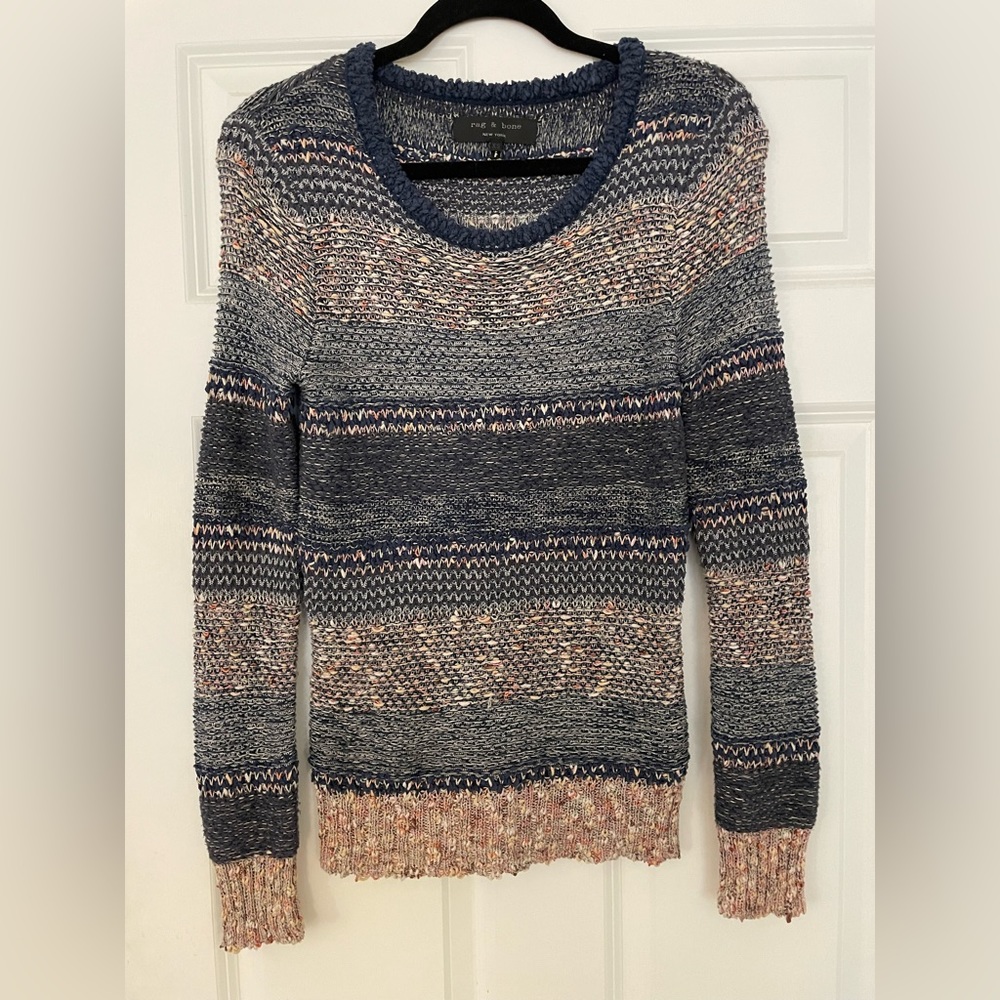 Rag n Bone marled knit striped sweater.